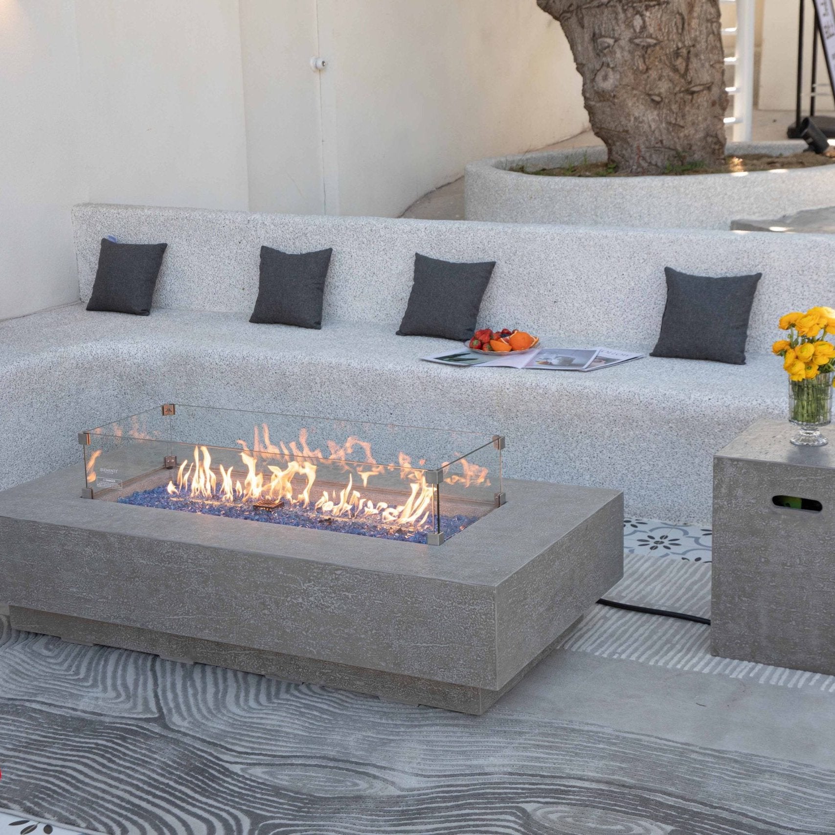 Elementi Plus Riviera GFRC Outdoor Fire Pit Table