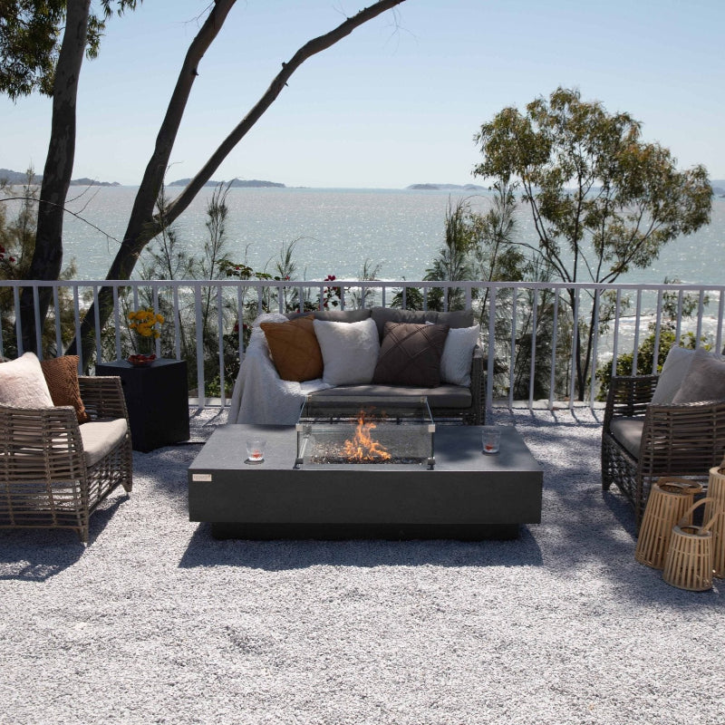 Elementi Plus Cannes Glass Fiber Reinforced Concrete Outdoor Fire Pit Table