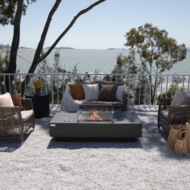 Elementi Plus Cannes Glass Fiber Reinforced Concrete Outdoor Fire Pit Table