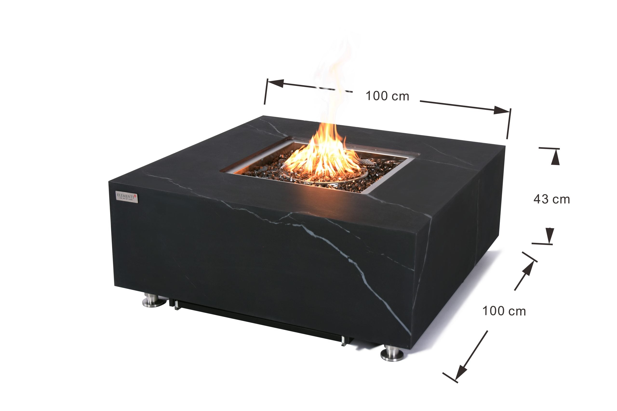 Elementi Plus Sofia Marble Porcelain Outdoor Fire Table