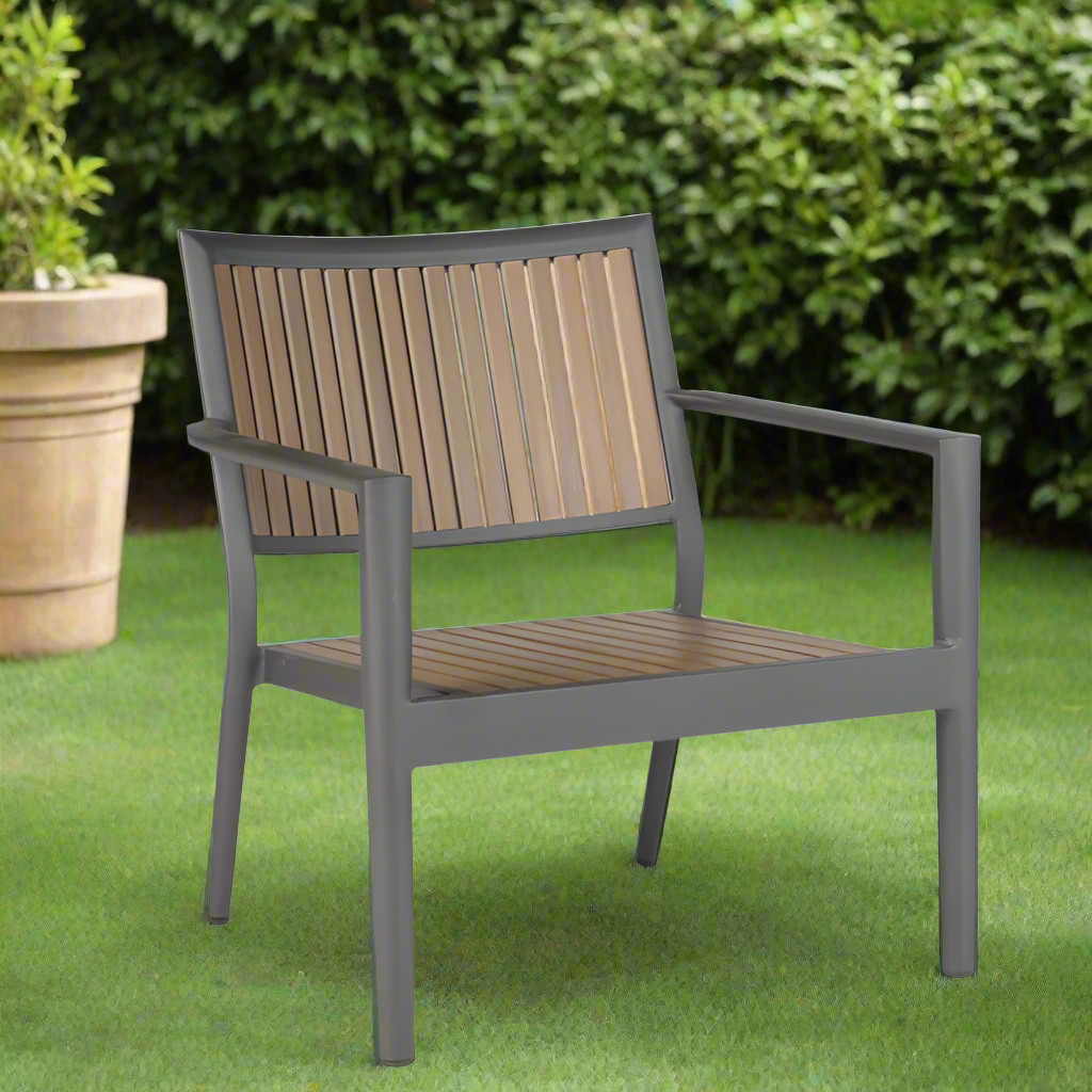 Alfresco Home Penelope All-Weather HDPE and Aluminum Lounge Chair