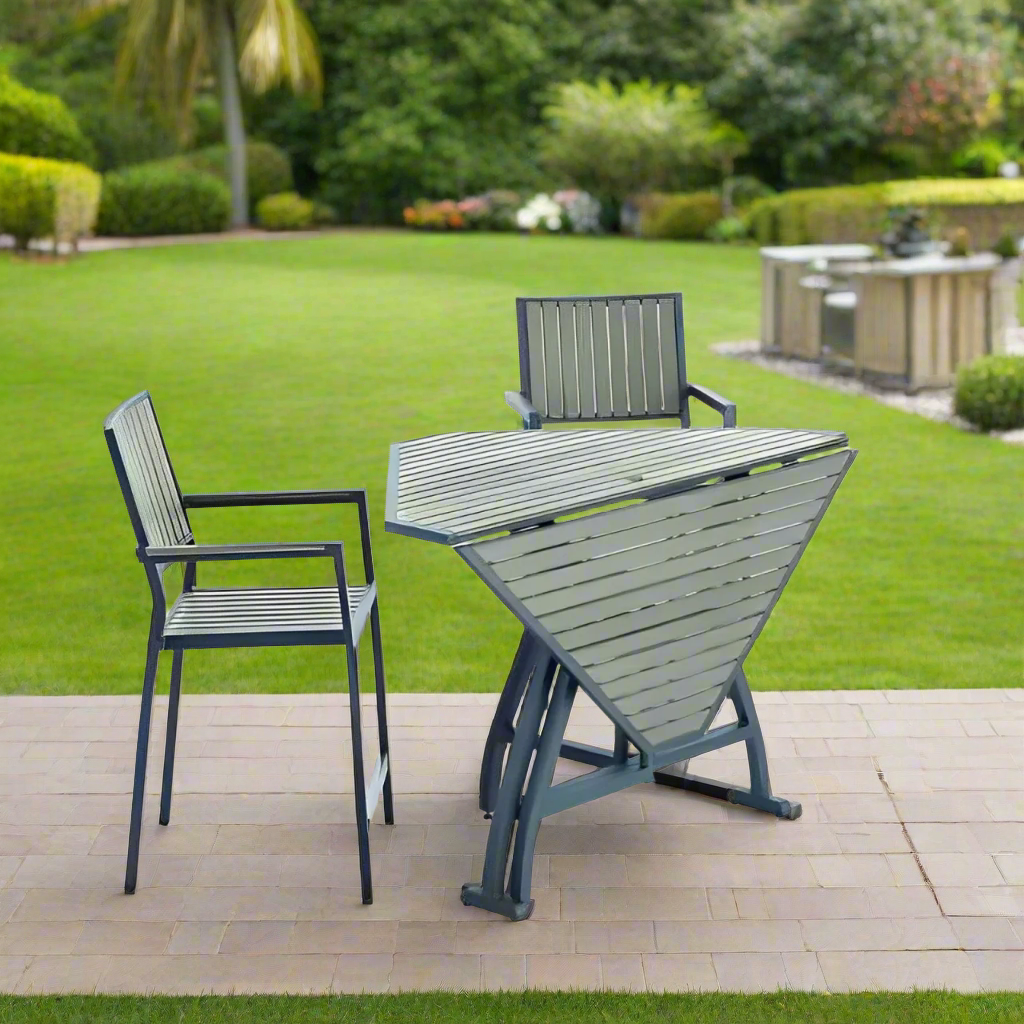 Alfresco Home Oden Dark Grey All-Weather HDPE Outdoor 43" Square Counter Table