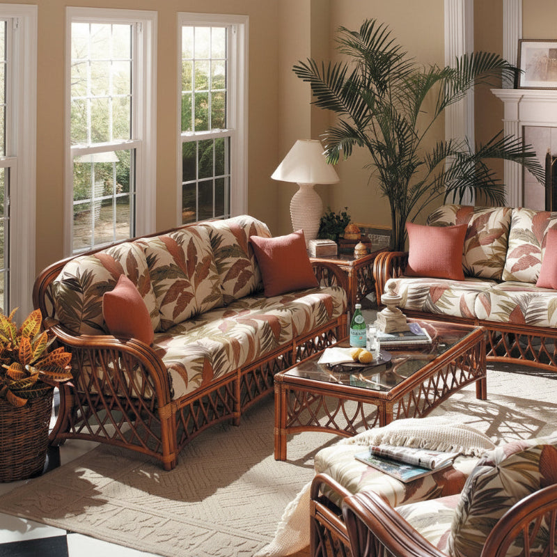 South Sea Rattan Antigua Rattan Indoor 6-Person Living Room Set