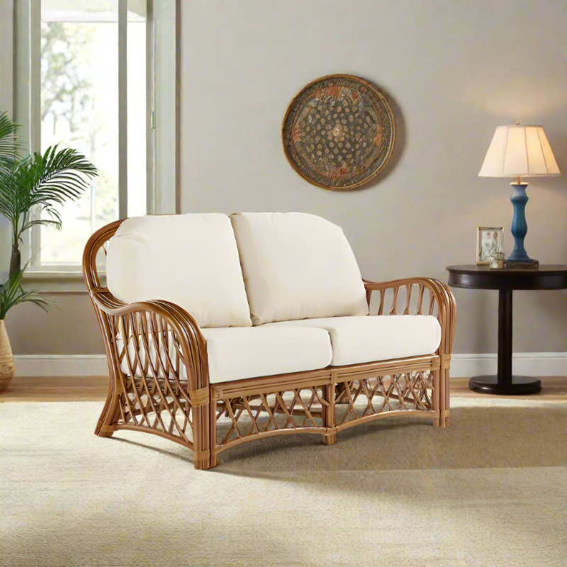 South Sea Rattan Antigua Rattan Indoor Loveseat