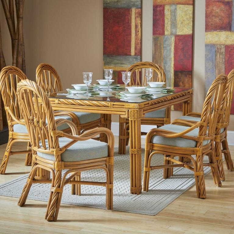 South Sea Rattan New Twist Rattan Indoor Dining Side Chair