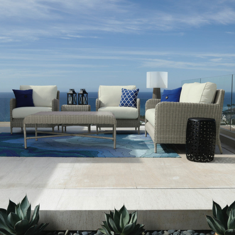 Sunset West Manhattan Wicker & Aluminum Outdoor Loveseat Set