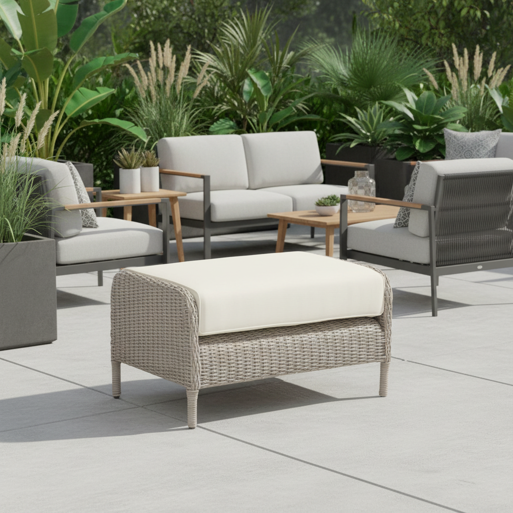 Sunset West Manhattan Aluminum Outdoor Ottoman