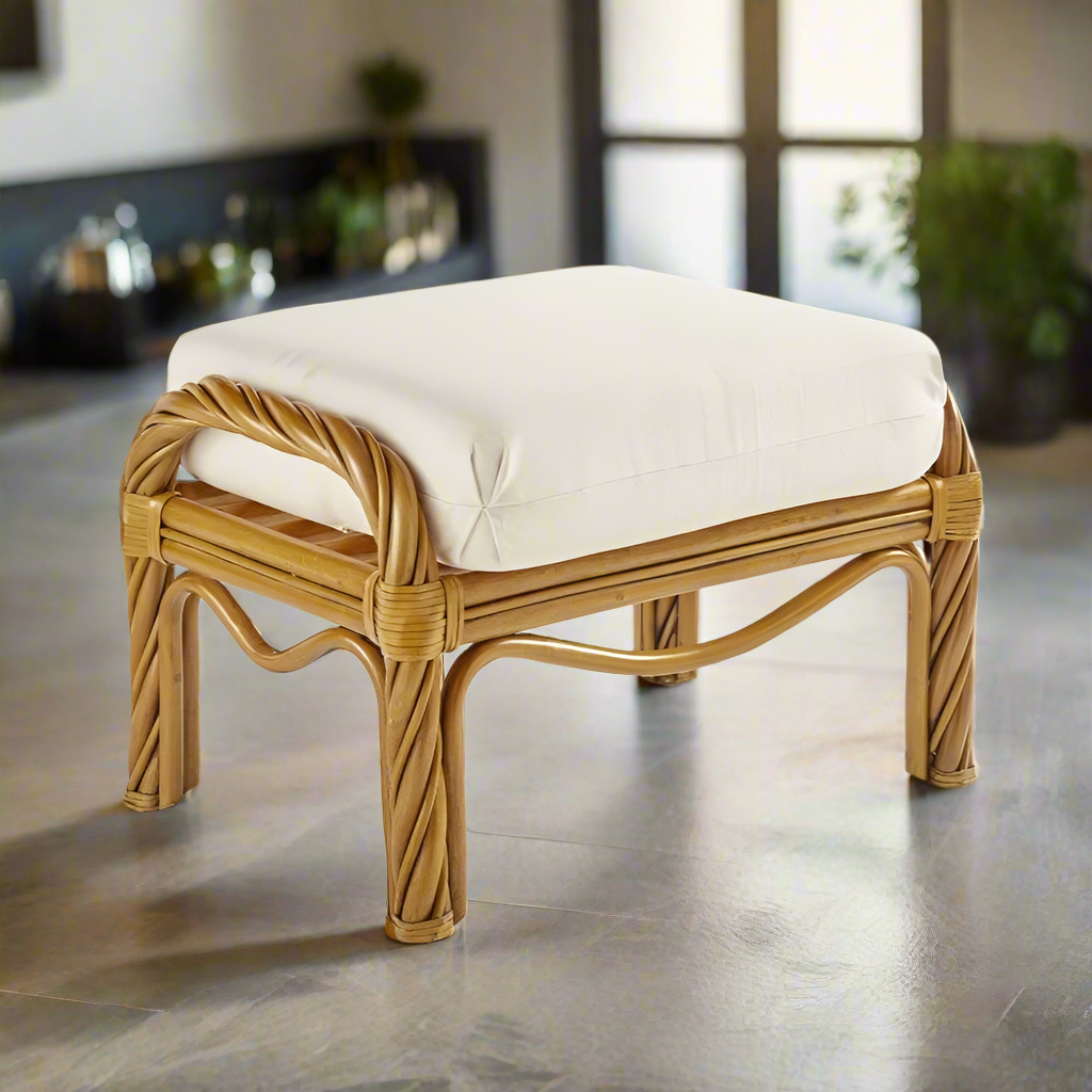 South Sea Rattan New Twist Rattan Indoor Ottoman