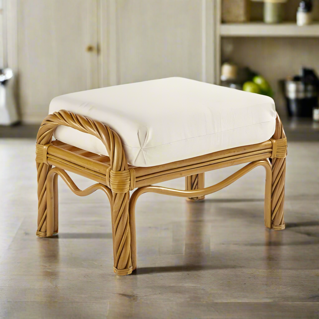 South Sea Rattan New Twist Rattan Indoor Ottoman