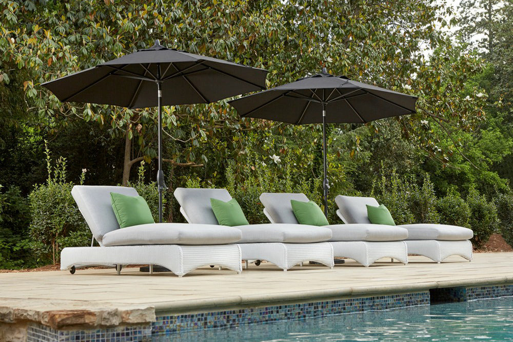 Lloyd Flanders Loom Wicker Outdoor Chaise Lounge