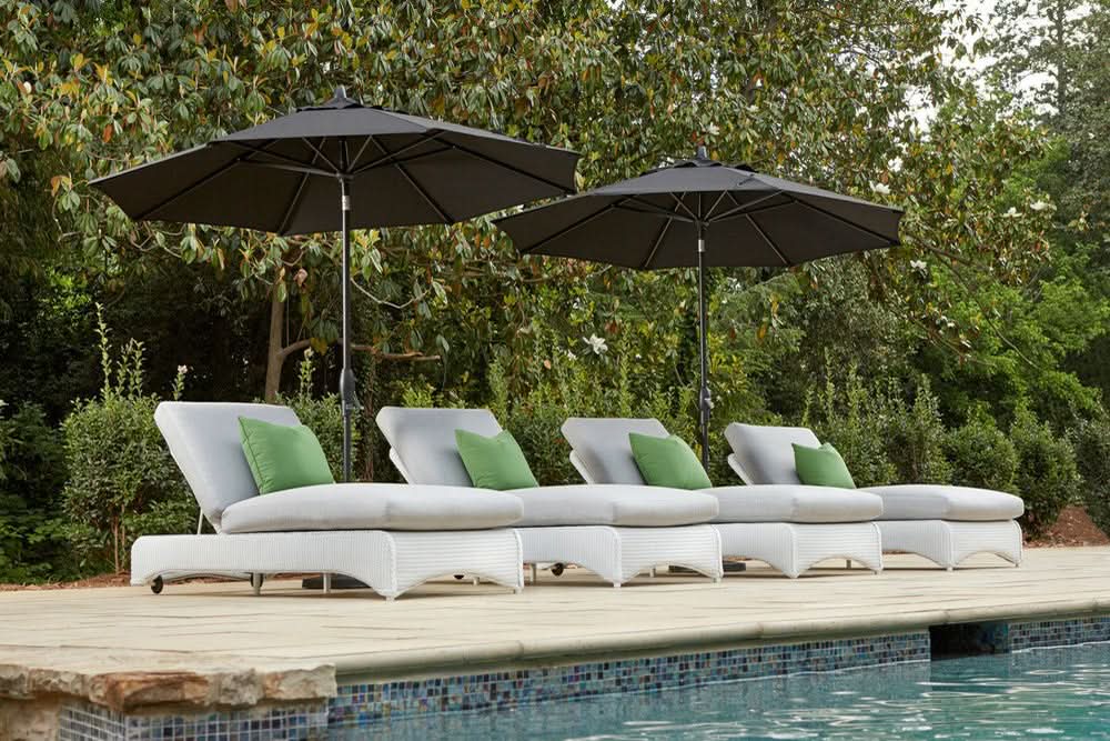 Lloyd Flanders Loom Wicker Outdoor Chaise Lounge