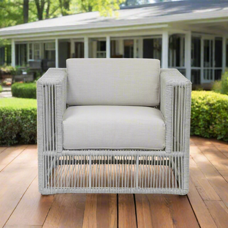 Sunset West Miami Rope Aluminum Outdoor Club Chair