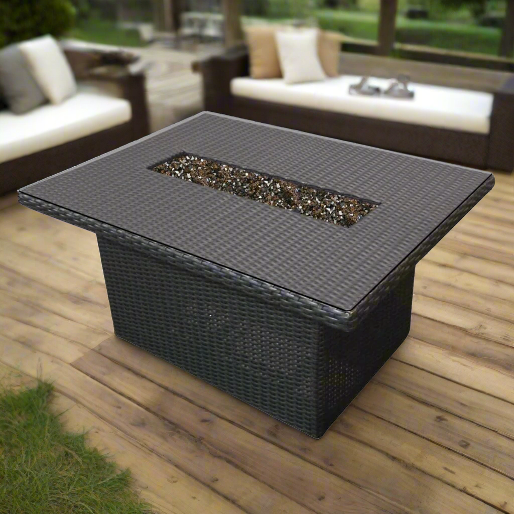 Forever Patio Universal 48" x 28" Woven Rectangle Fire Table