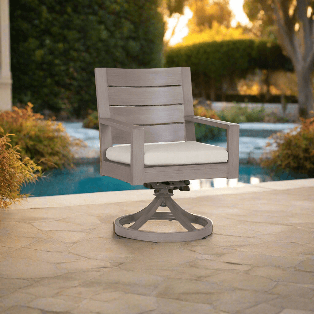 Sunset West Laguna Aluminum Outdoor Swivel Dining Chair