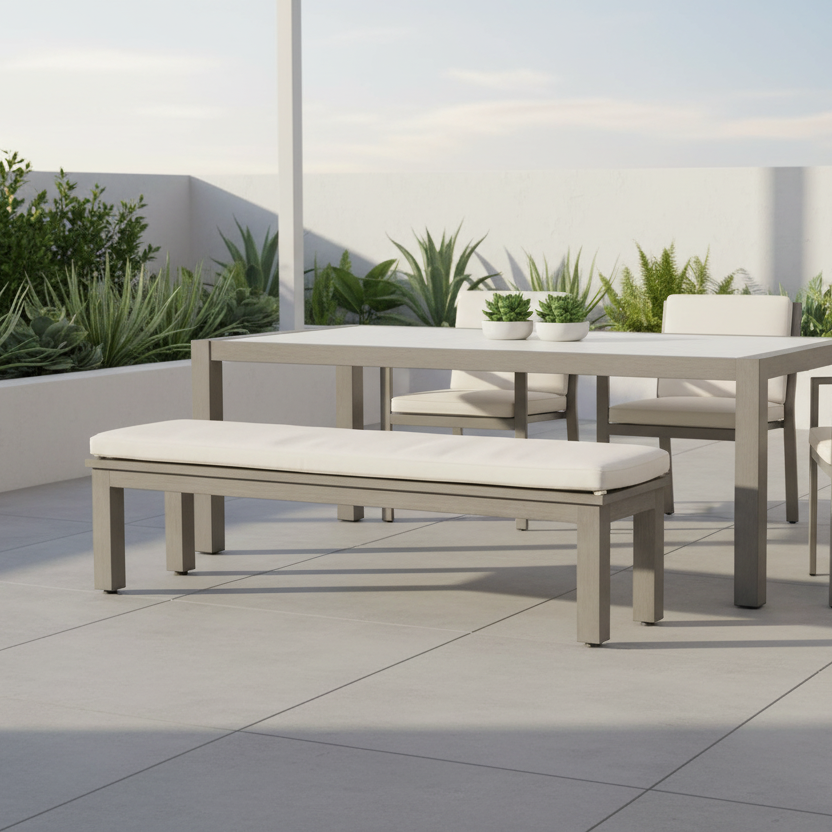 Sunset West Laguna Aluminum Outdoor Dining Bench