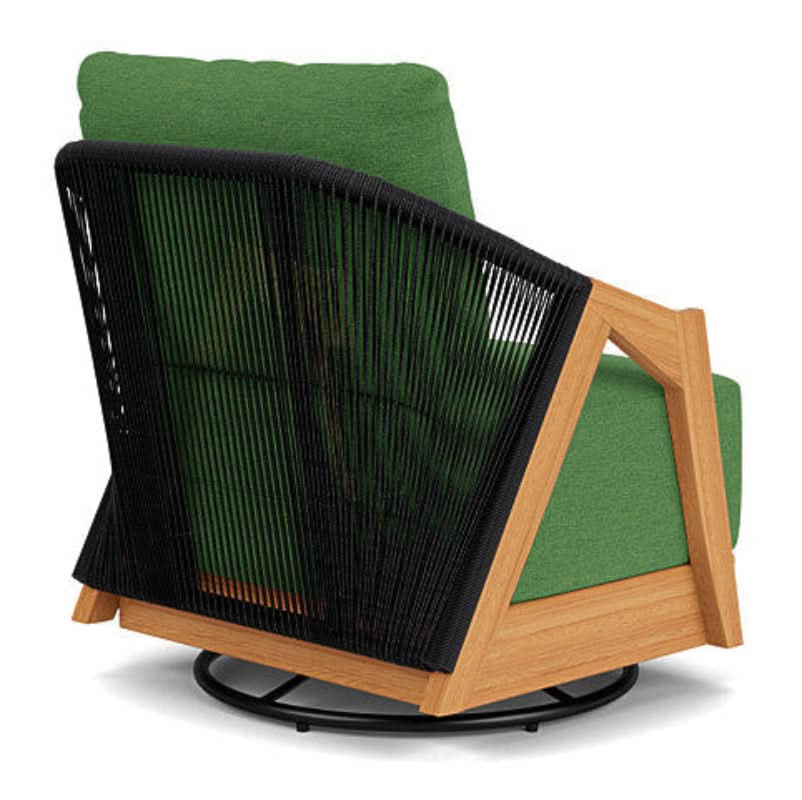 Lloyd Flanders Alpine Teak Rope Outdoor Swivel Lounge Chair