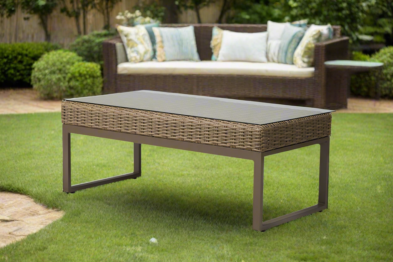 Lloyd Flanders Milan Woven Vinyl Outdoor 48.75" Rectangular Cocktail Table