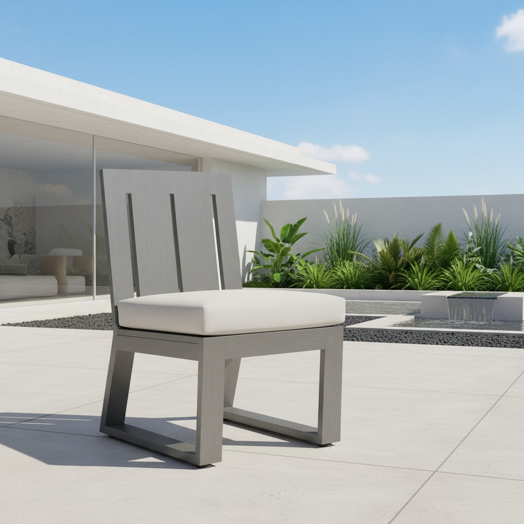 Sunset West Redondo Aluminum Outdoor Armless Dining Chair