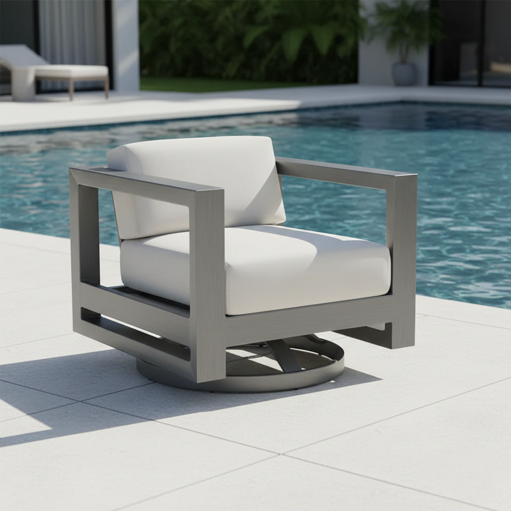 Sunset West Redondo Aluminum Outdoor Swivel Club Chair
