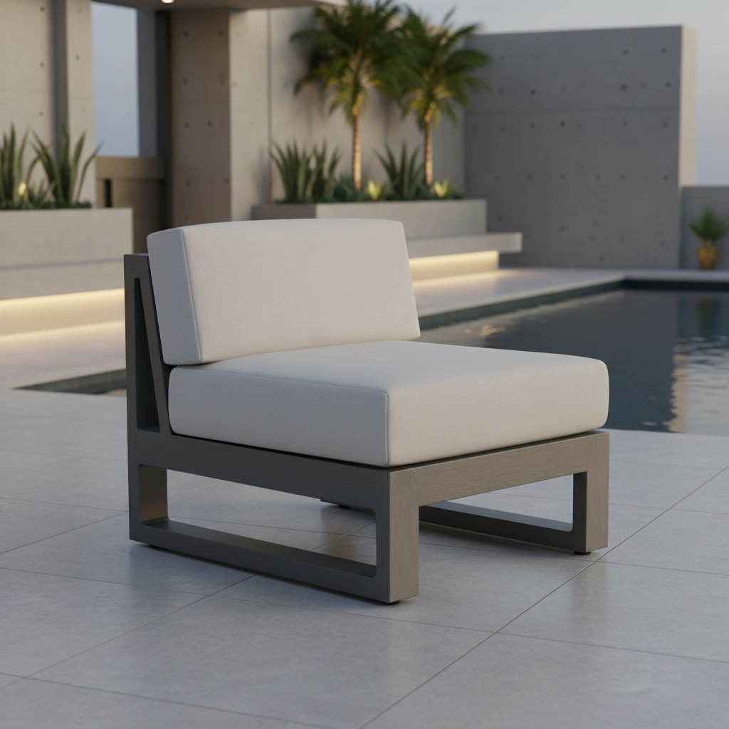 Sunset West Redondo Aluminum Outdoor Armless Club Chair