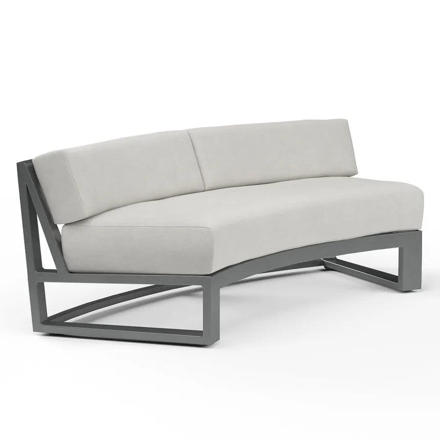 Sunset West Redondo Aluminum Outdoor Curved Sofa