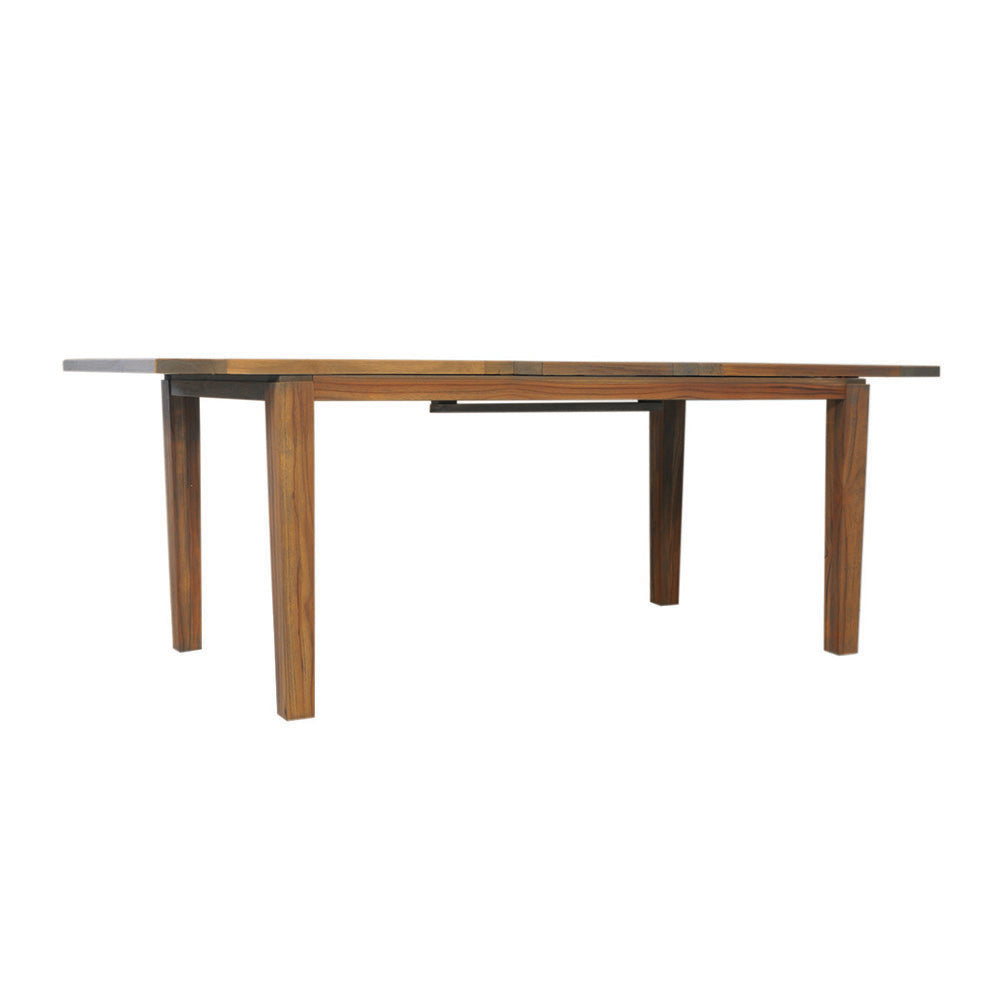 Lloyd Flanders Teak Outdoor 63–84" Butterfly Leaf Umbrella Dining Table