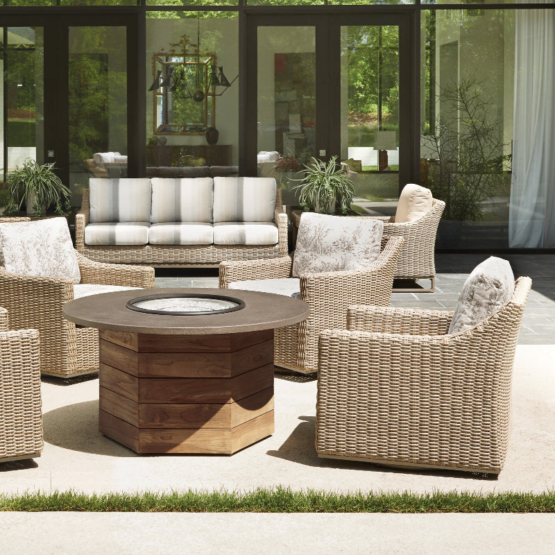 Lloyd Flanders Milan Woven Vinyl Outdoor Swivel Glider Lounge Chair