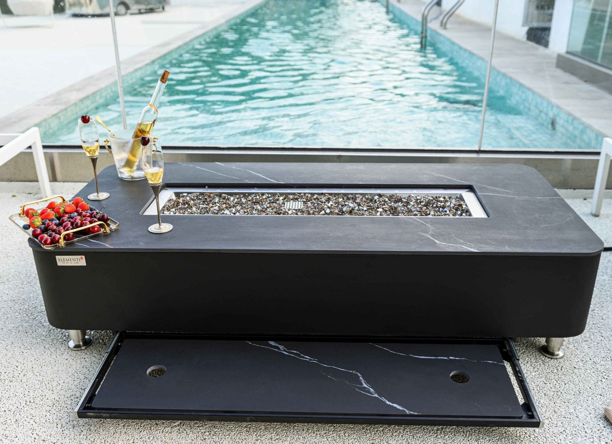 Elementi Plus Valencia Porcelain Top Fire Table (ON SALE)