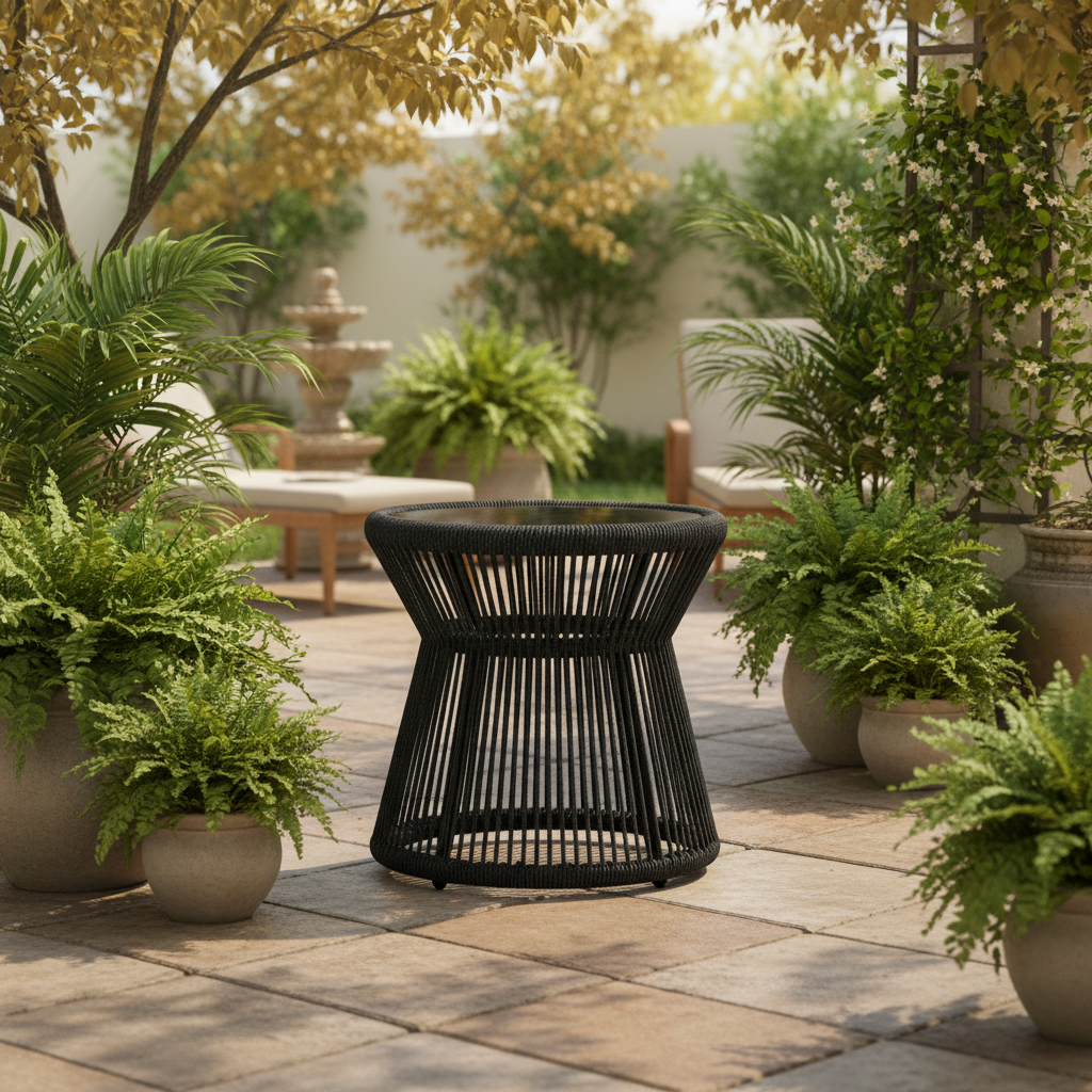 Sunset West Milano Rope and Aluminum Outdoor End Table