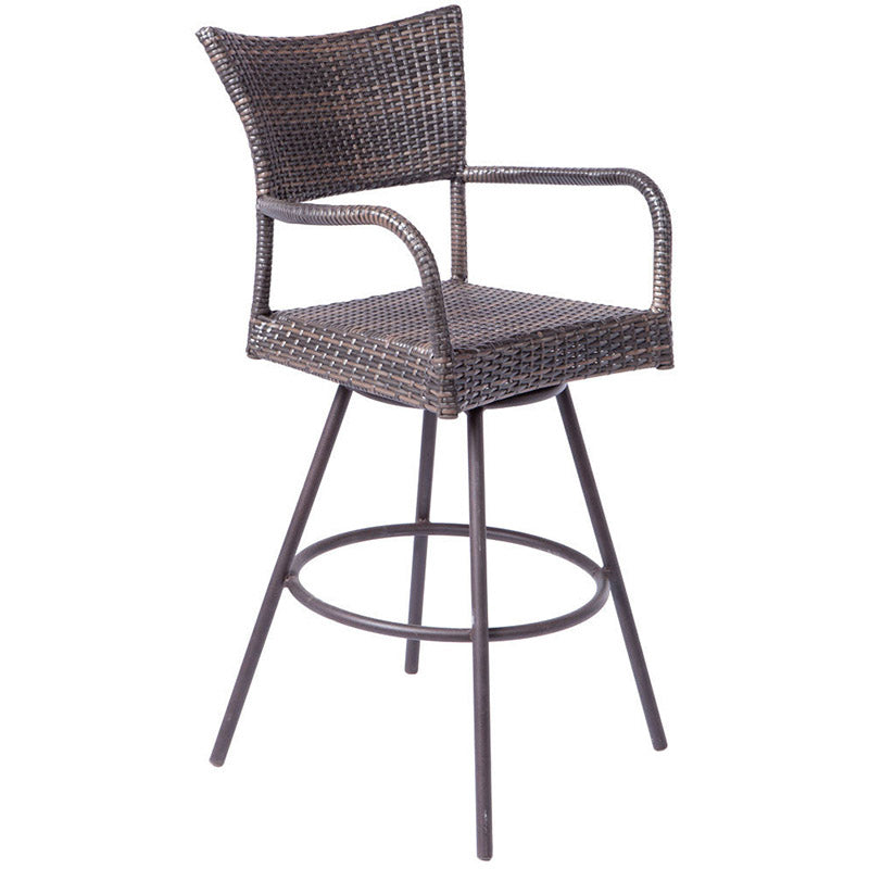 Alfresco Home Tutto Bar Height Wicker Swivel Arm Chair