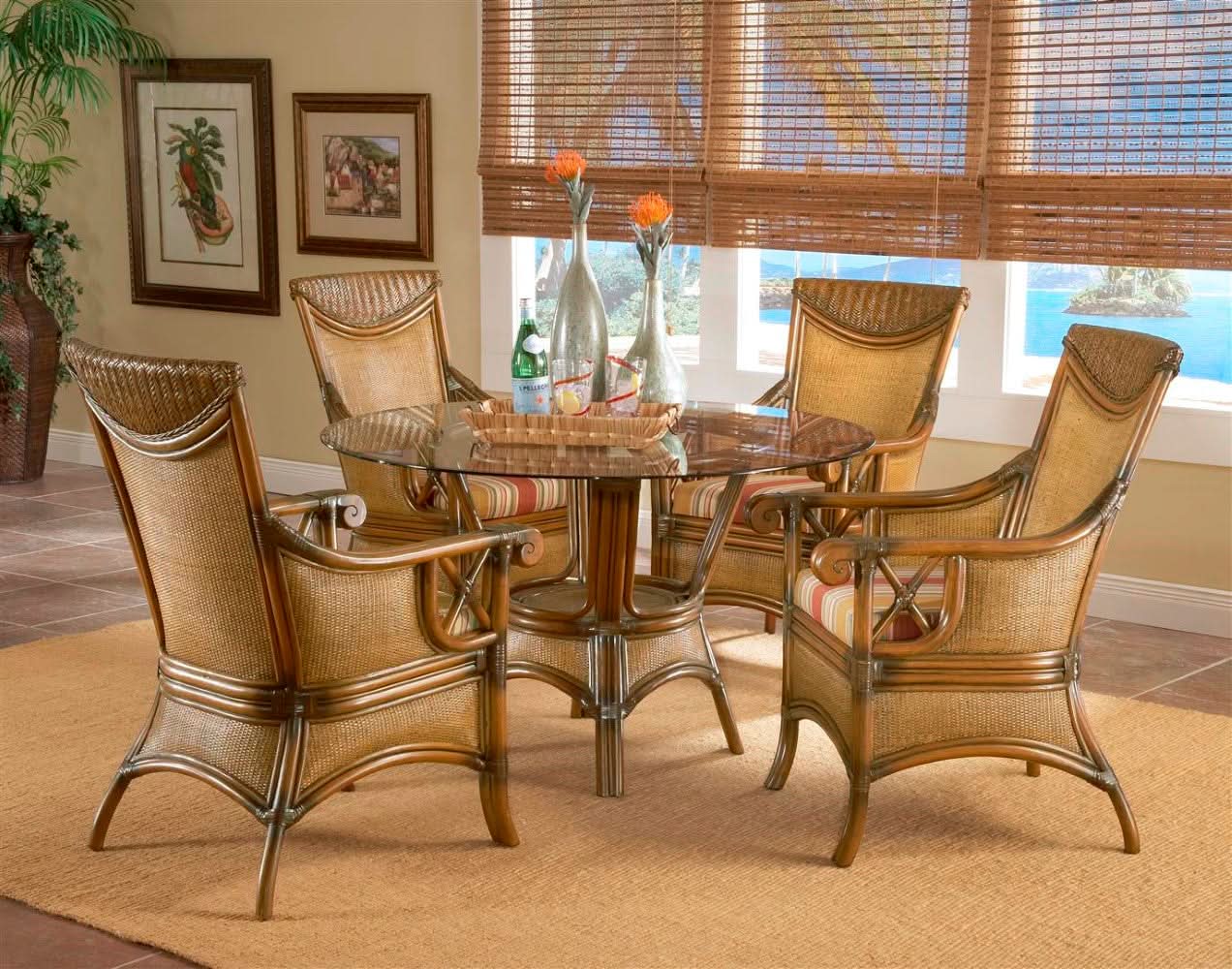 South Sea Rattan Pacifica Wicker Indoor Dining Set