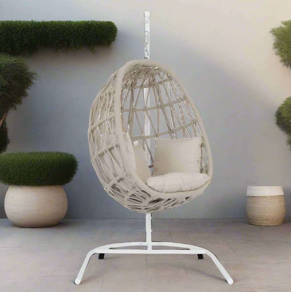 Sunset West Dana Rope Aluminum Outdoor Hanging Club Chair
