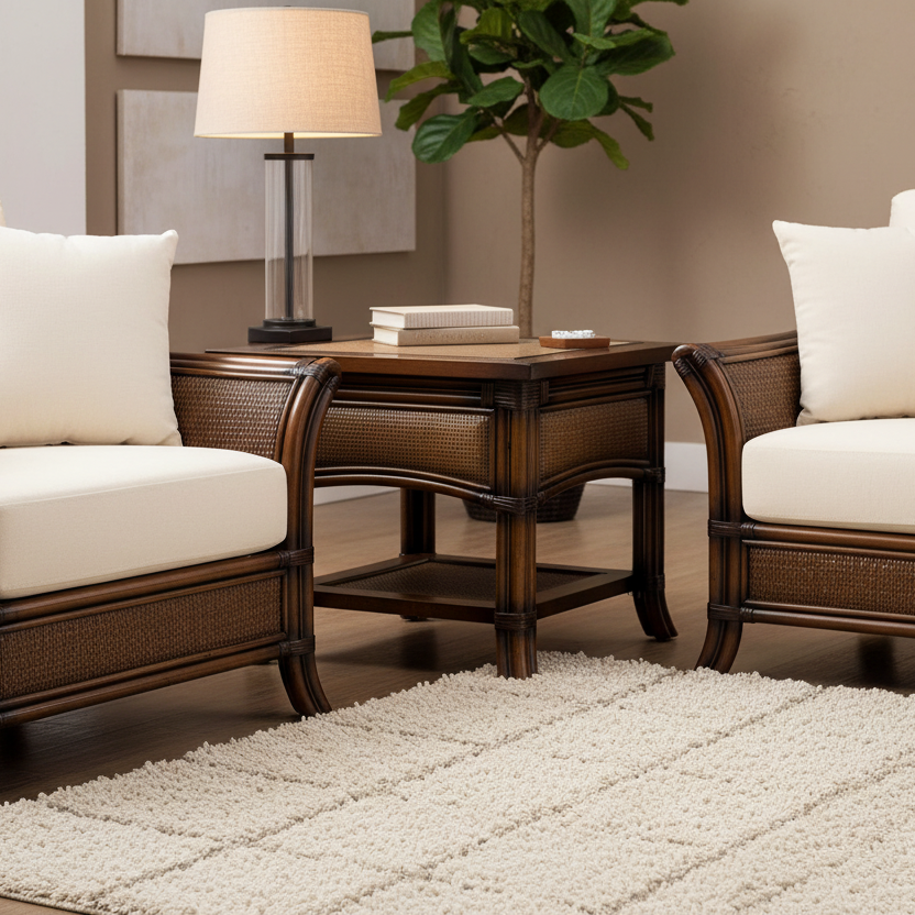South Sea Rattan Pacifica Rattan Indoor End Table