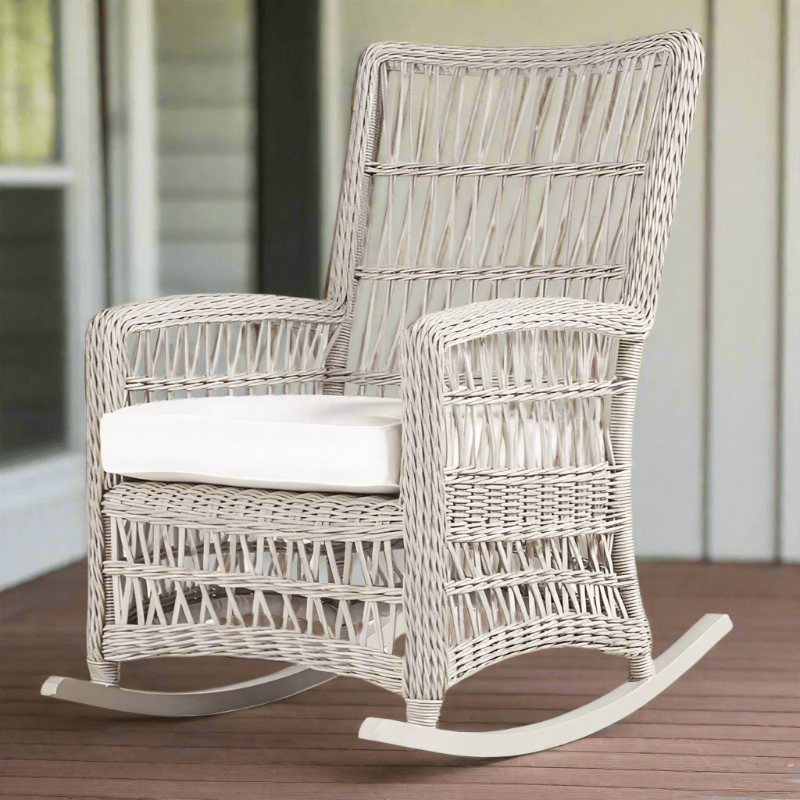 Lloyd Flanders Mackinac Woven Vinyl Outdoor High Back Porch Rocker