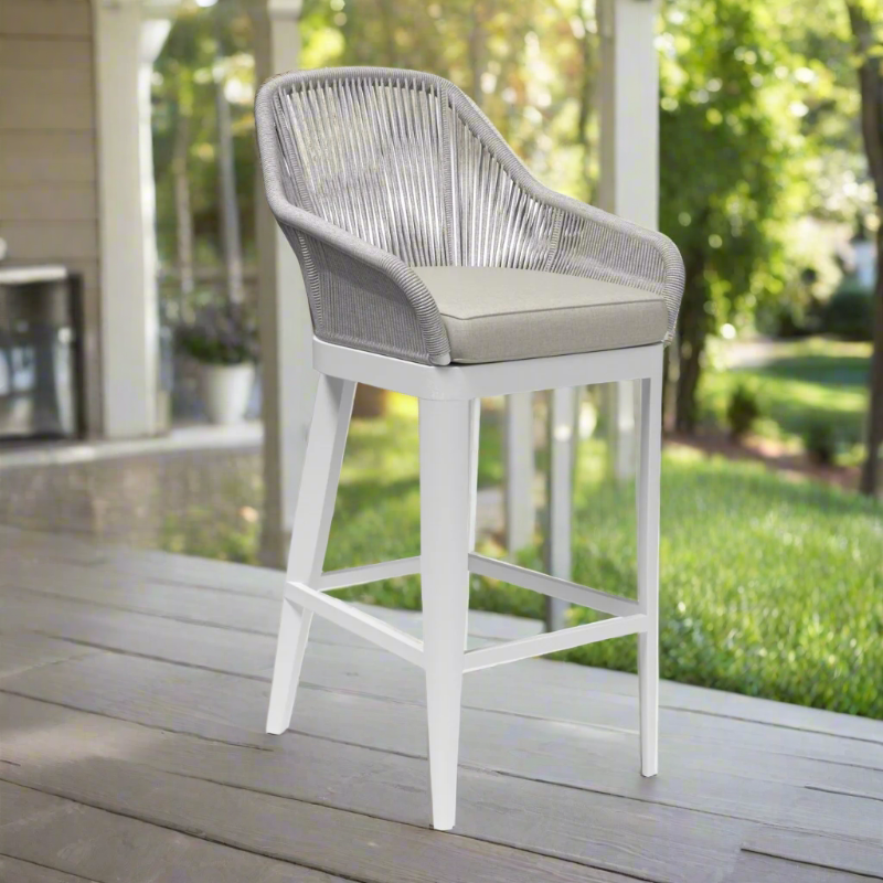 Sunset West Miami Rope Aluminum Outdoor Barstool