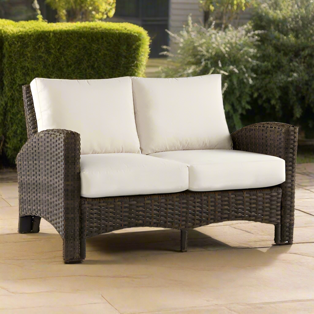 South Sea Rattan Panama Wicker Outdoor Loveseat
