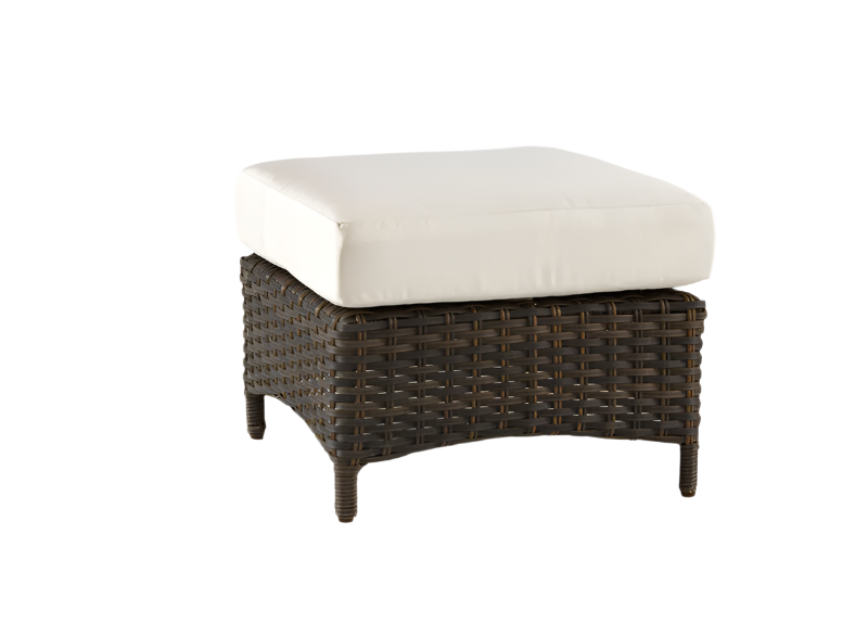 South Sea Rattan Panama Wicker Ottoman