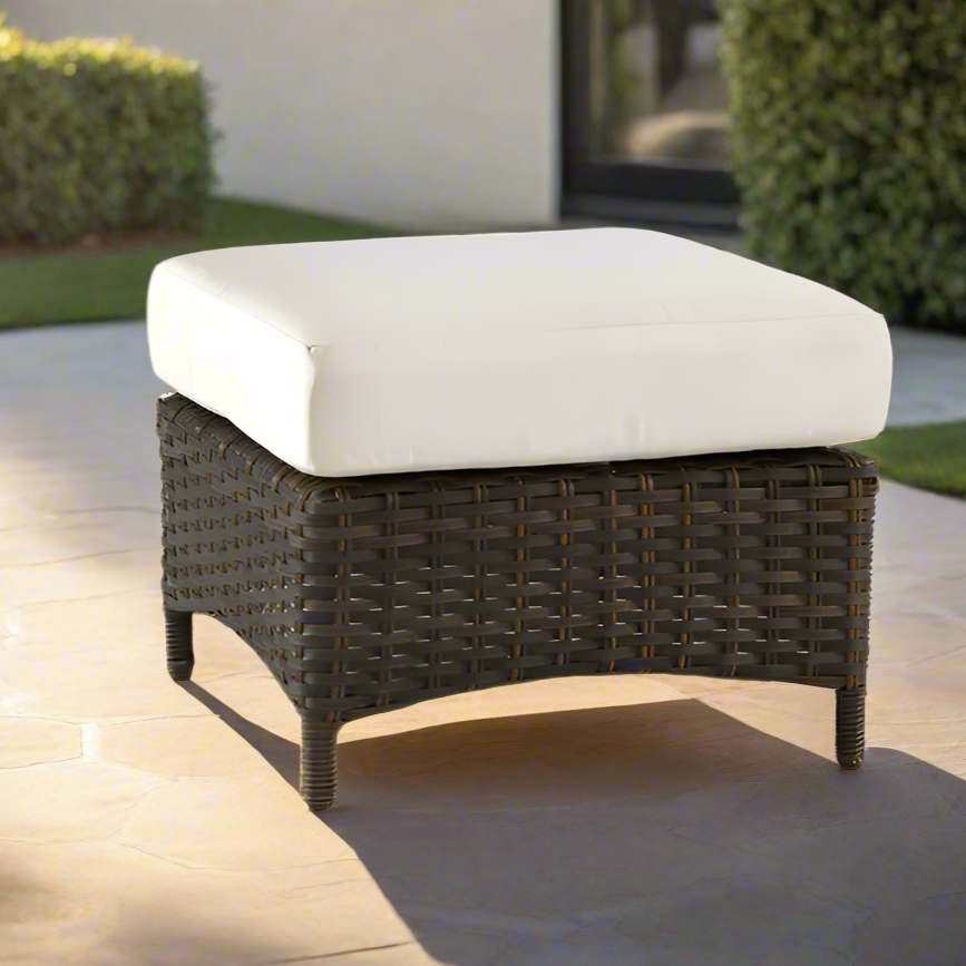 South Sea Rattan Panama Wicker Outdoor Ottoman