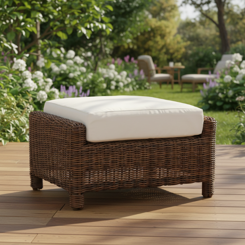 South Sea Rattan Del Ray Resin Wicker Outdoor Rectangle Ottoman