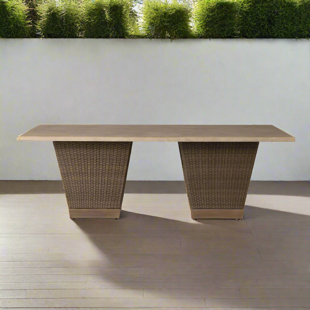 Lloyd Flanders Charisma Wicker Outdoor 86" Rectangular Dining Table