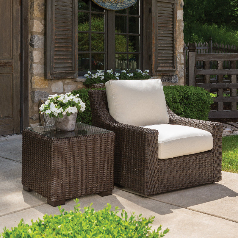 Lloyd Flanders Mesa Woven Vinyl Outdoor 22" Cube End Table