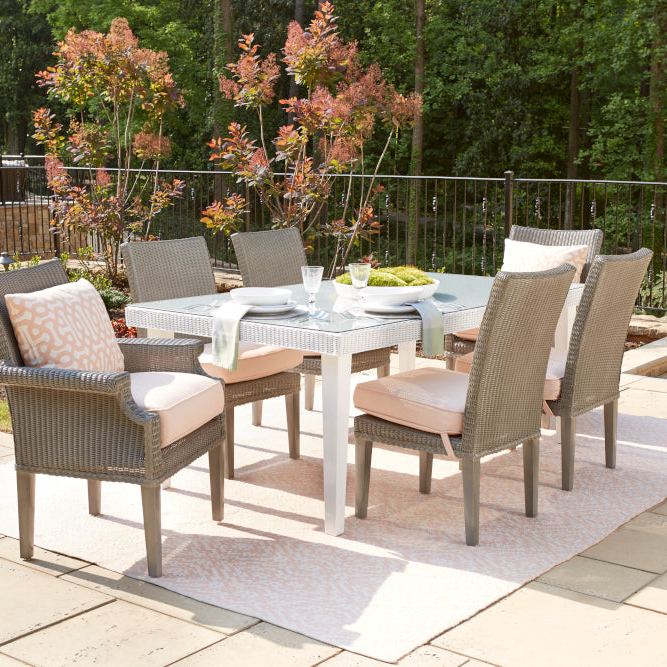 Lloyd Flanders Hamptons Wicker Outdoor 73" Dining Table