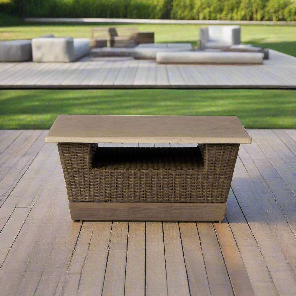 Lloyd Flanders Charisma Wicker Outdoor 36" Square Cocktail Table