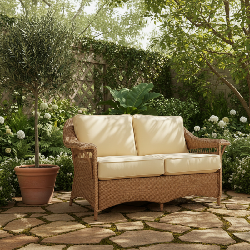 Lloyd Flanders Nantucket Wicker Outdoor Loveseat