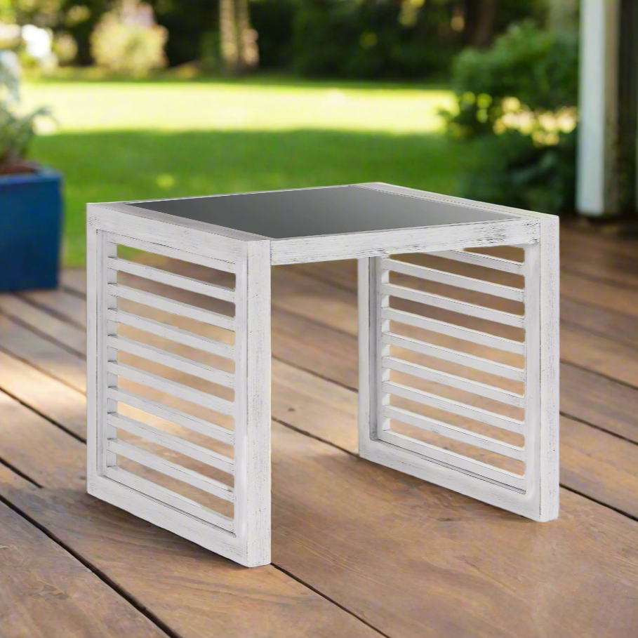 South Sea Rattan Aluminum Outdoor Veda End Table
