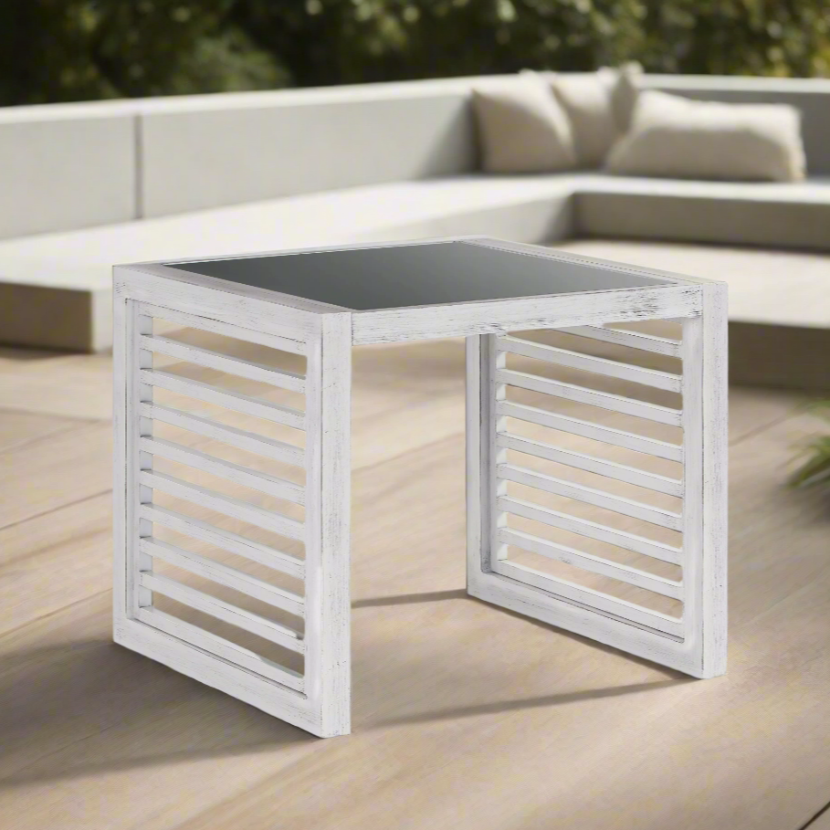 South Sea Rattan Aluminum Outdoor Veda End Table