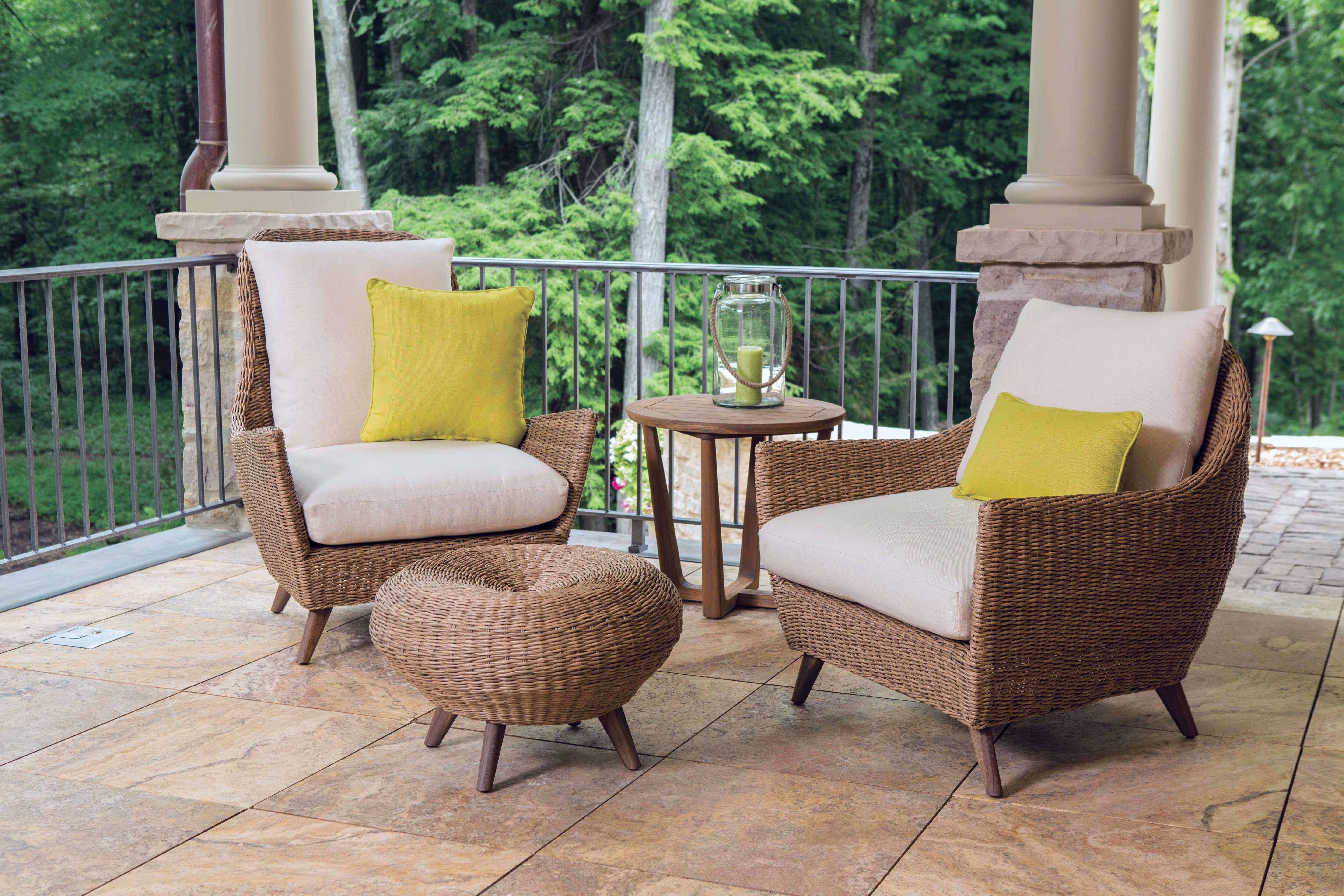 Lloyd Flanders Tobago Woven Vinyl Outdoor Ottoman