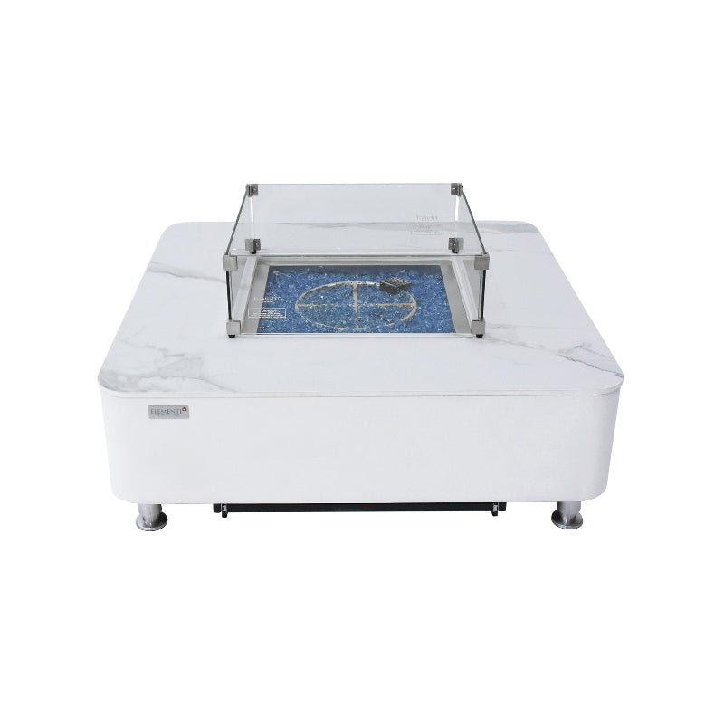 Elementi Plus Annecy Marble Porcelain Outdoor Fire Table