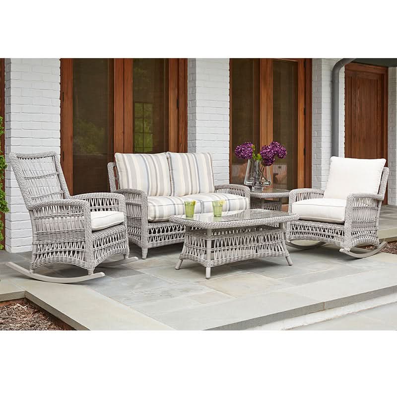 Lloyd Flanders Mackinac Woven Vinyl Outdoor 4-Person Loveseat Set