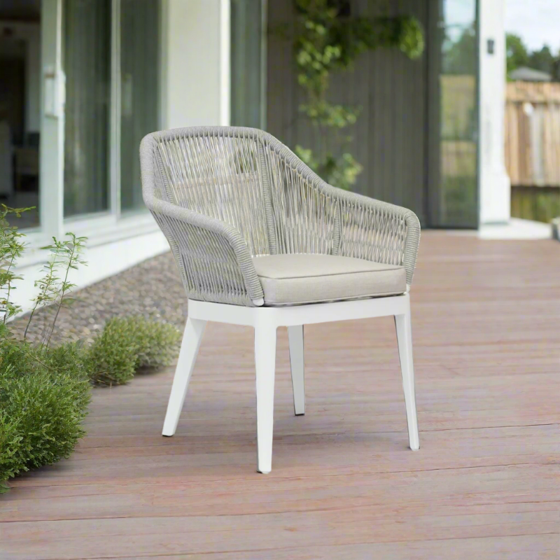 Sunset West Miami Rope Aluminum Outdoor Dining Chair